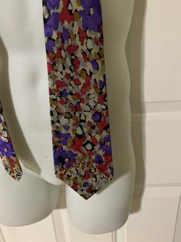 Brioni Abstract paint splash silk tie