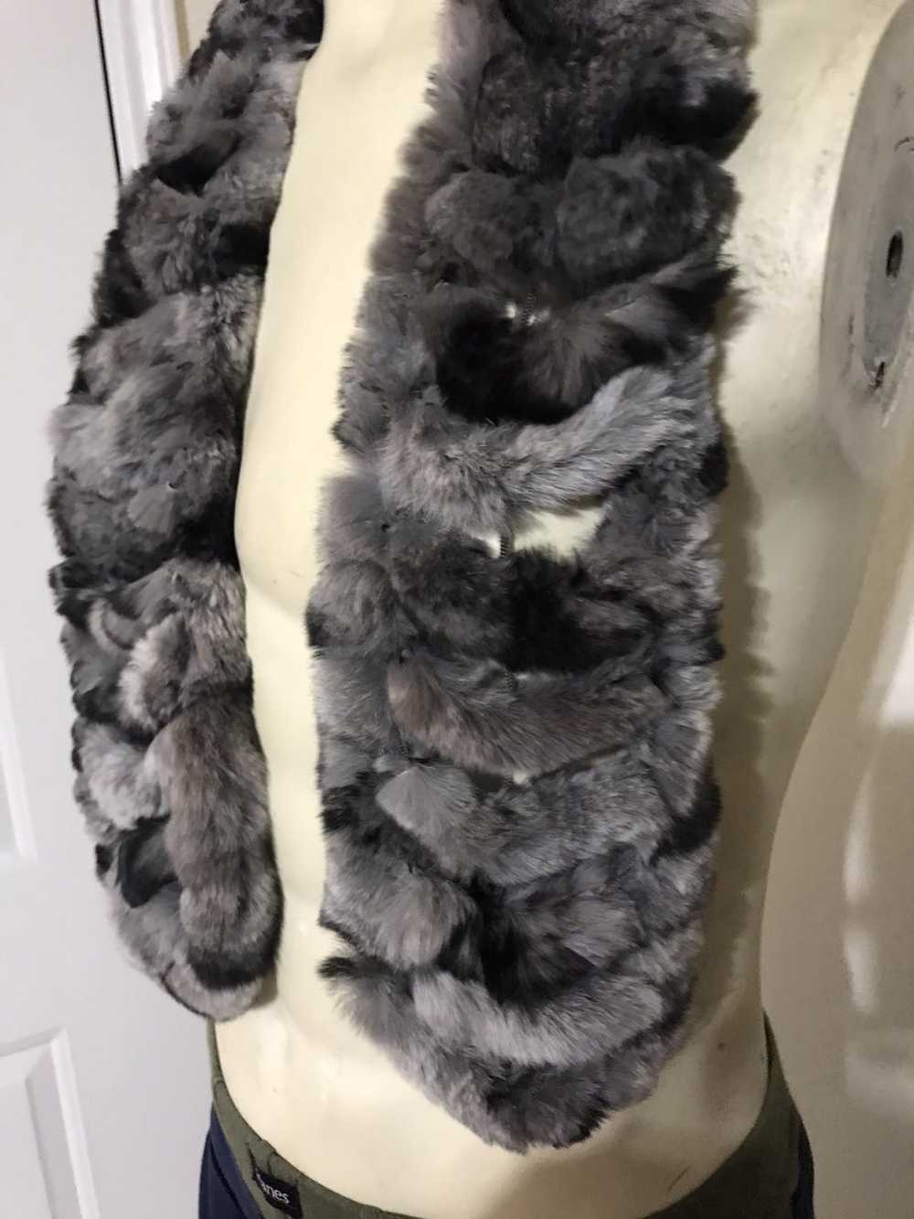 Upcycled Vintage Gray Rabbit Fur Coat