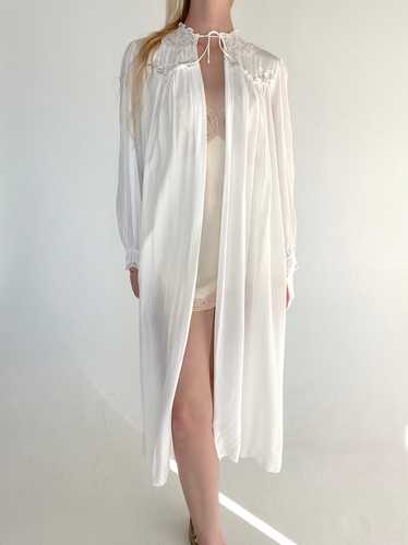 1930's Bridal White Robe With Lace - image 1