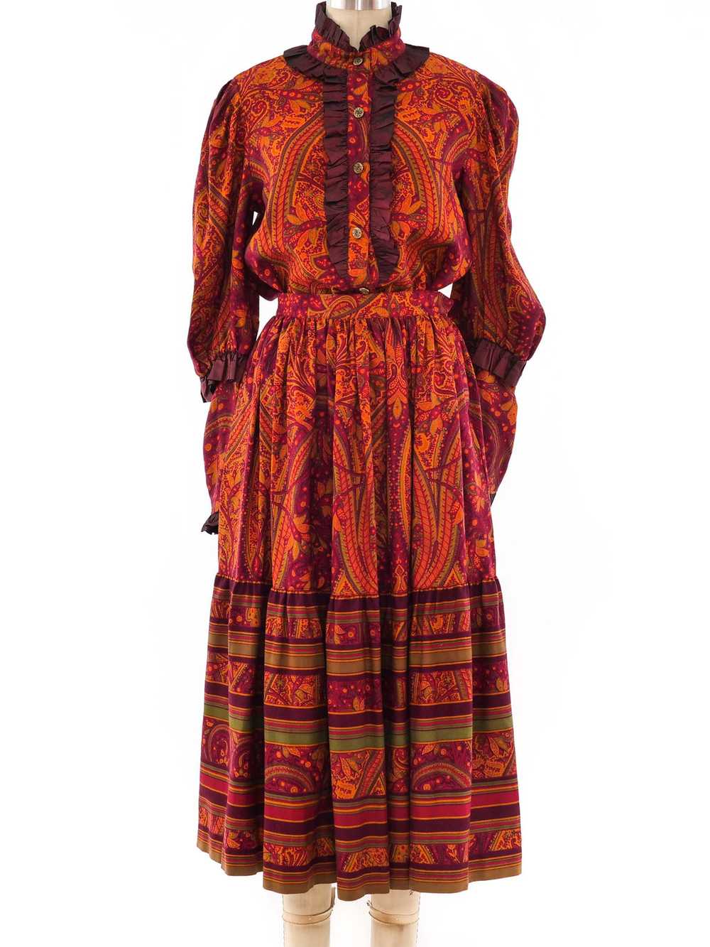 Yves Saint Laurent Paisley Skirt Ensemble - image 1