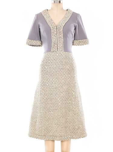 Rhinestone Embellished Tweed Dress