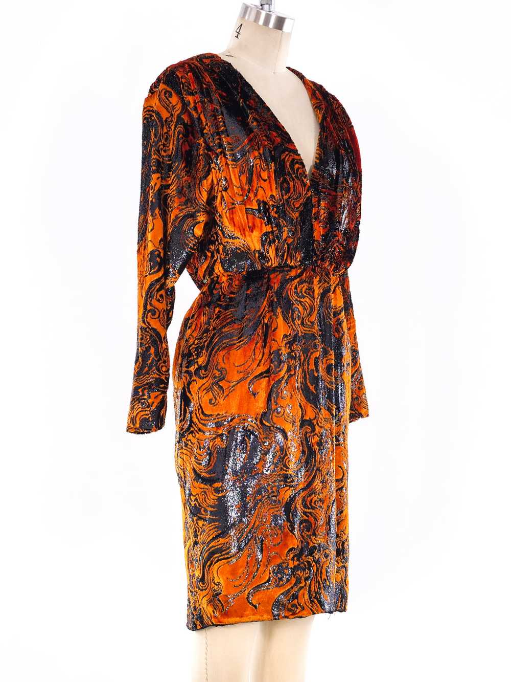 Abstract Pattern Velvet Burnout Dress - image 3