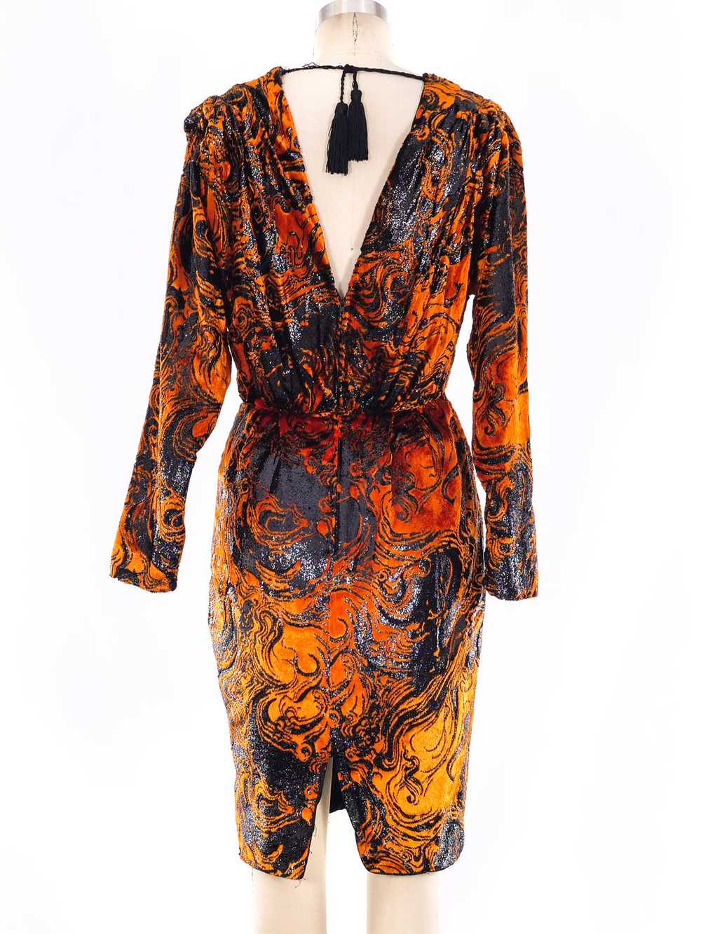 Abstract Pattern Velvet Burnout Dress - image 4