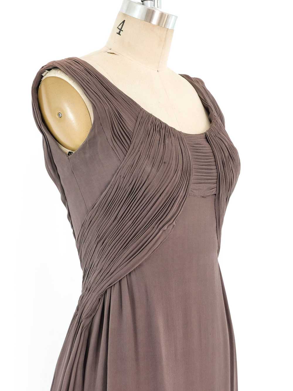 Ruched Silk Chiffon Gown - image 3