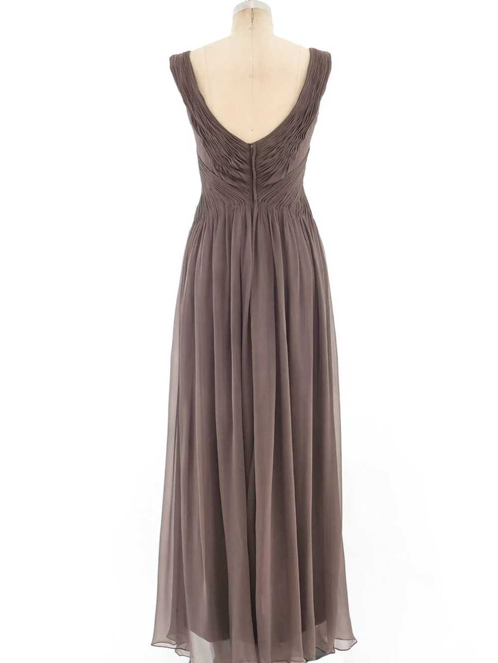 Ruched Silk Chiffon Gown - image 4