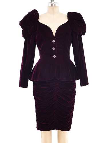 Vicky Tiel Ruched Velvet Ensemble