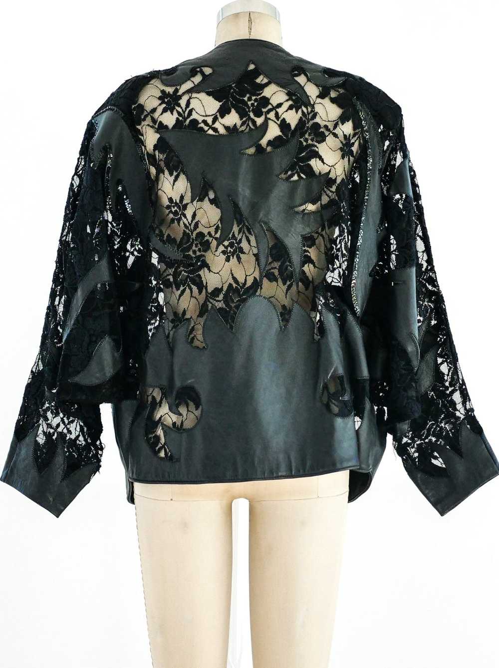 Leather and Lace Batwing Jacket - image 4
