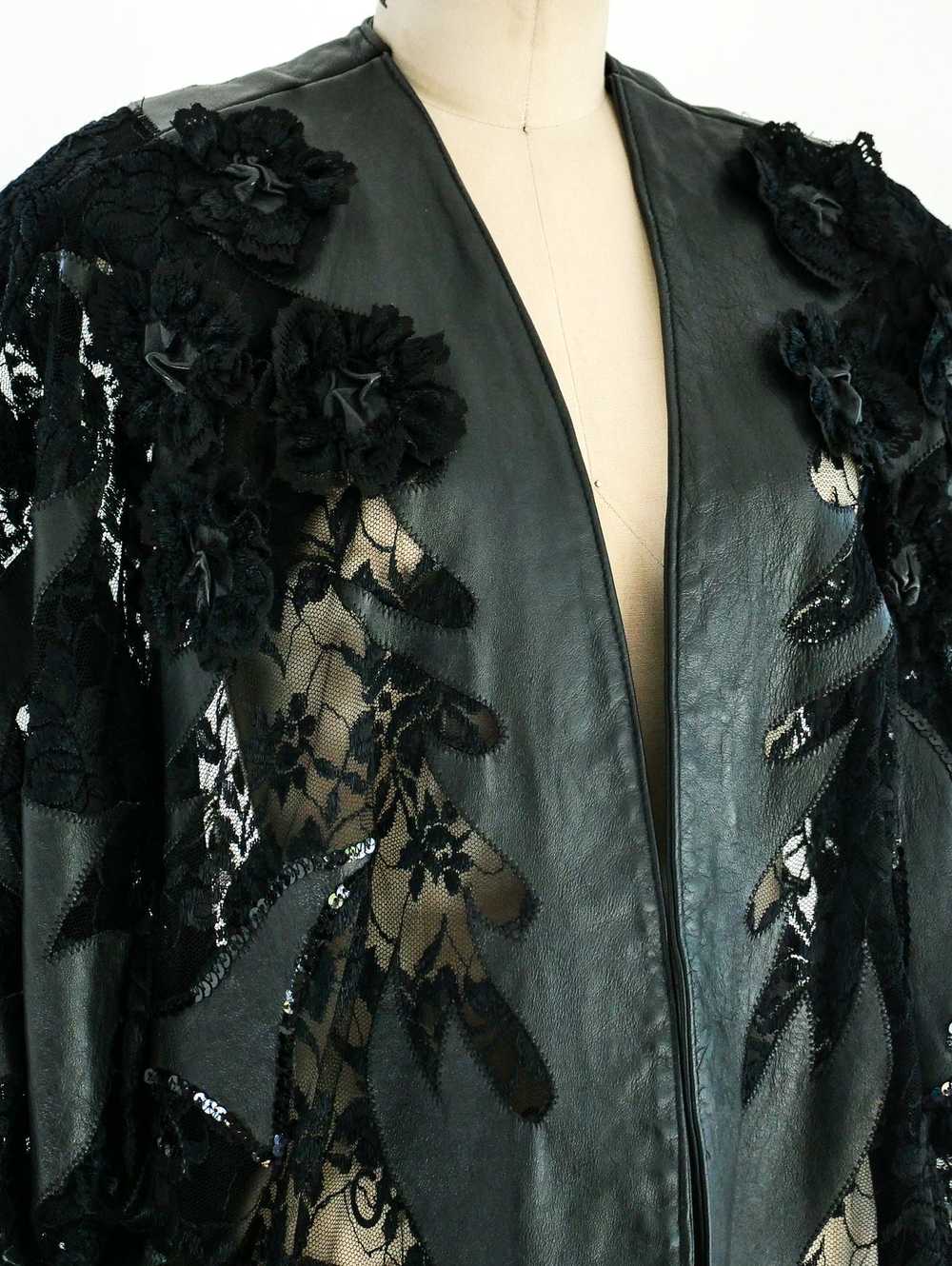 Leather and Lace Batwing Jacket - image 5