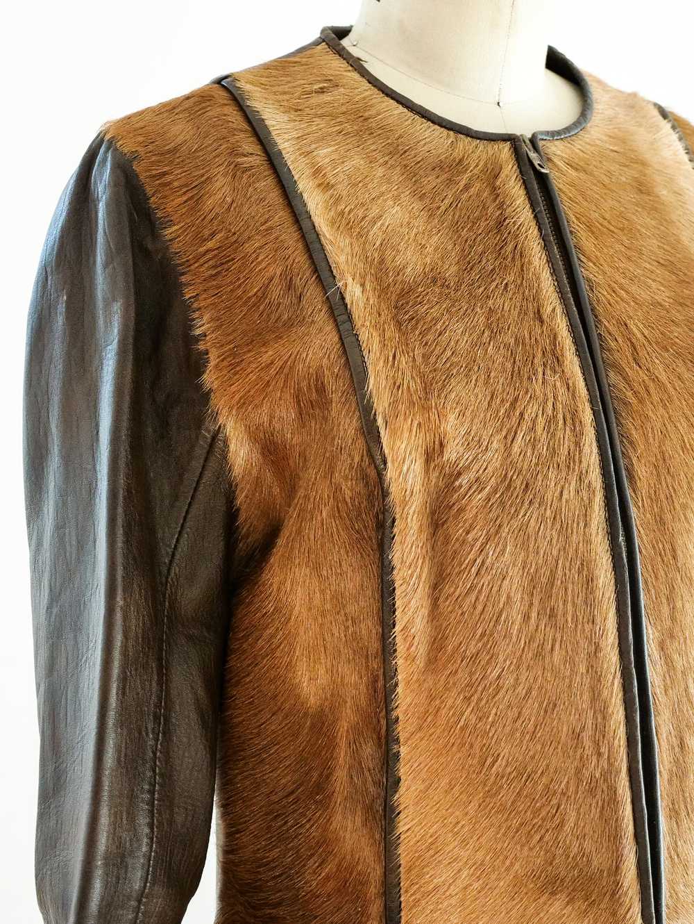 Leather and Pony Hair Jacket - image 5