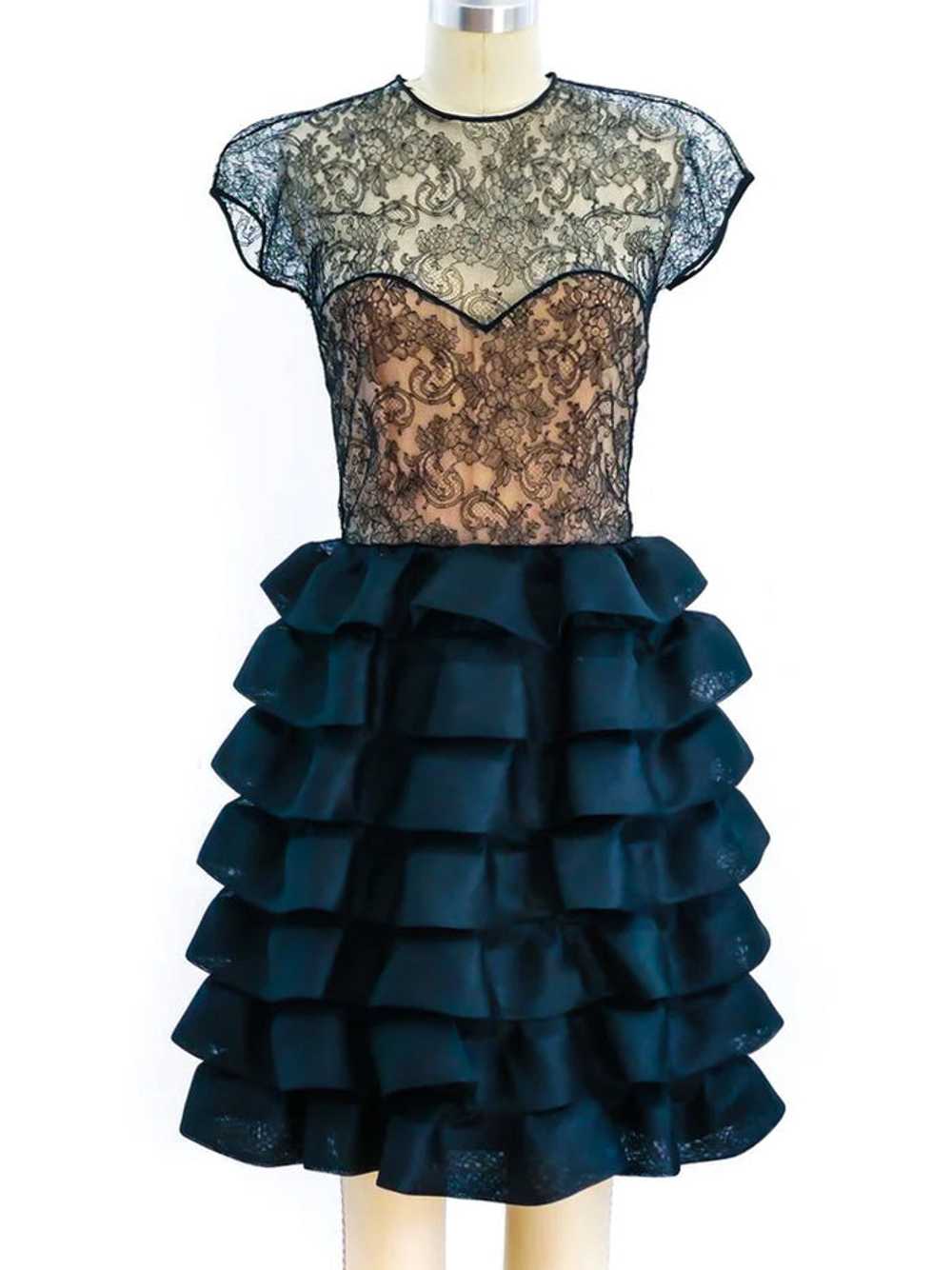 Oscar de la Renta Ruffle Lace Dress - image 1