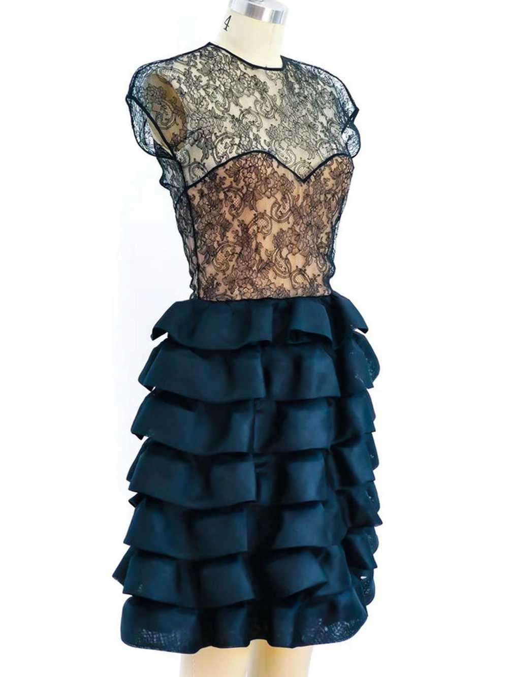 Oscar de la Renta Ruffle Lace Dress - image 3