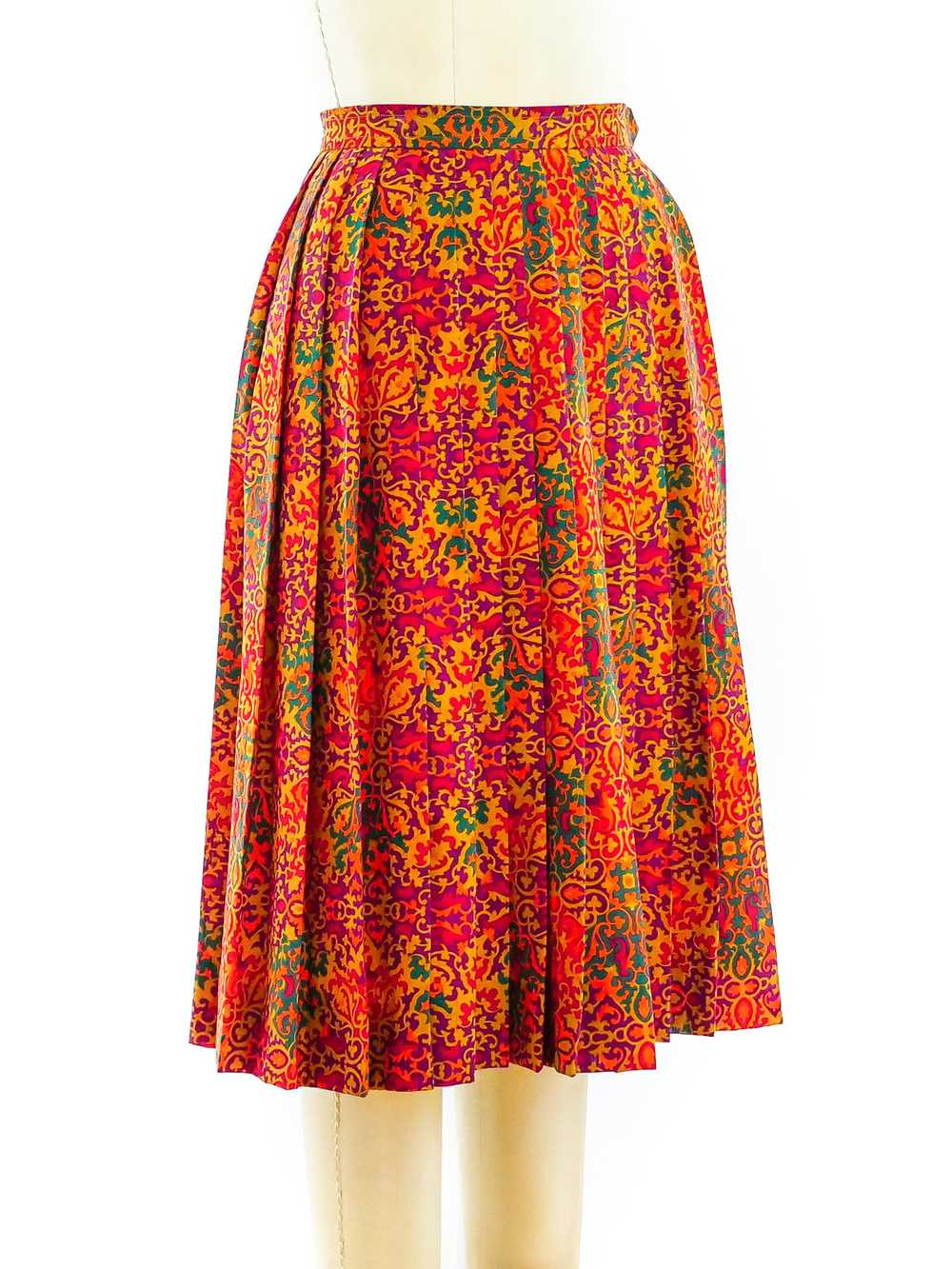 Yves Saint Laurent Pleated Print Skirt - image 2