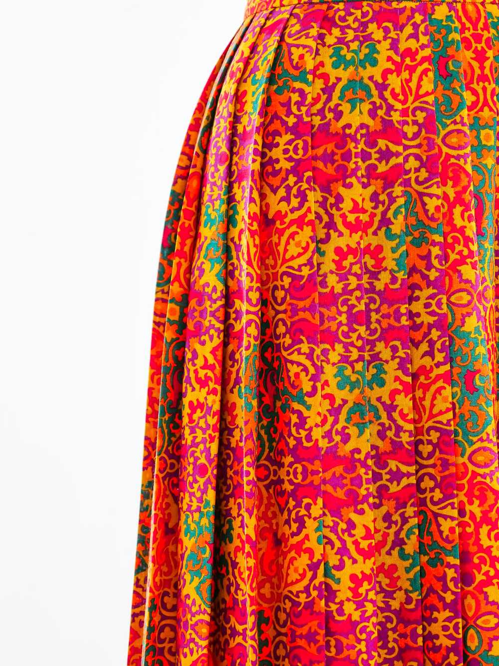 Yves Saint Laurent Pleated Print Skirt - image 4