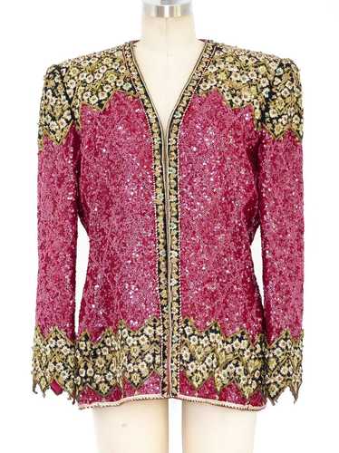 Mary McFadden Sequin Embellished Jacket