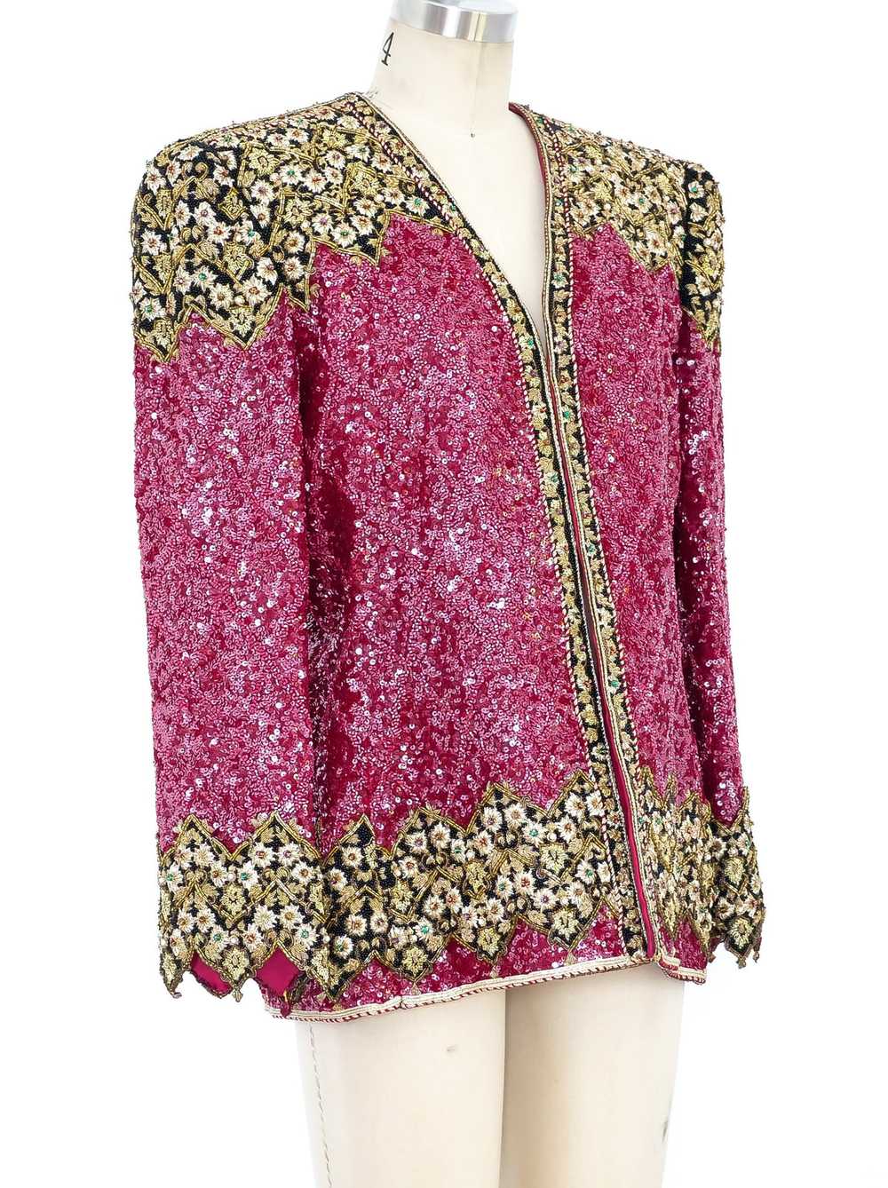 Mary McFadden Sequin Embellished Jacket - image 3