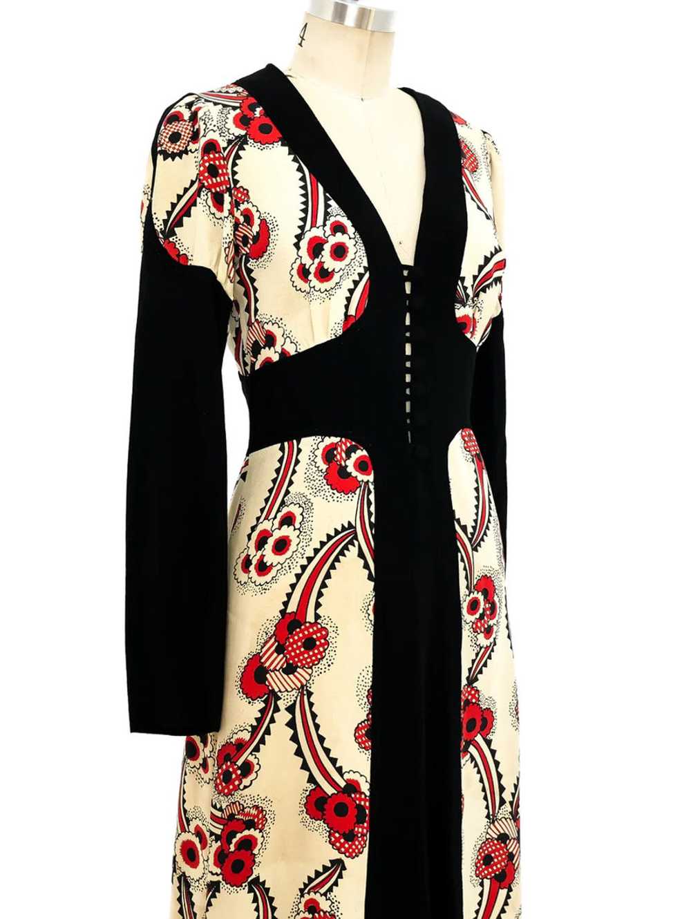 Ossie Clark Celia Birtwell Printed Crepe Dress - image 4