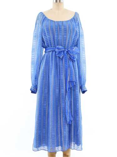 Richilene Metallic Stripe Silk Dress