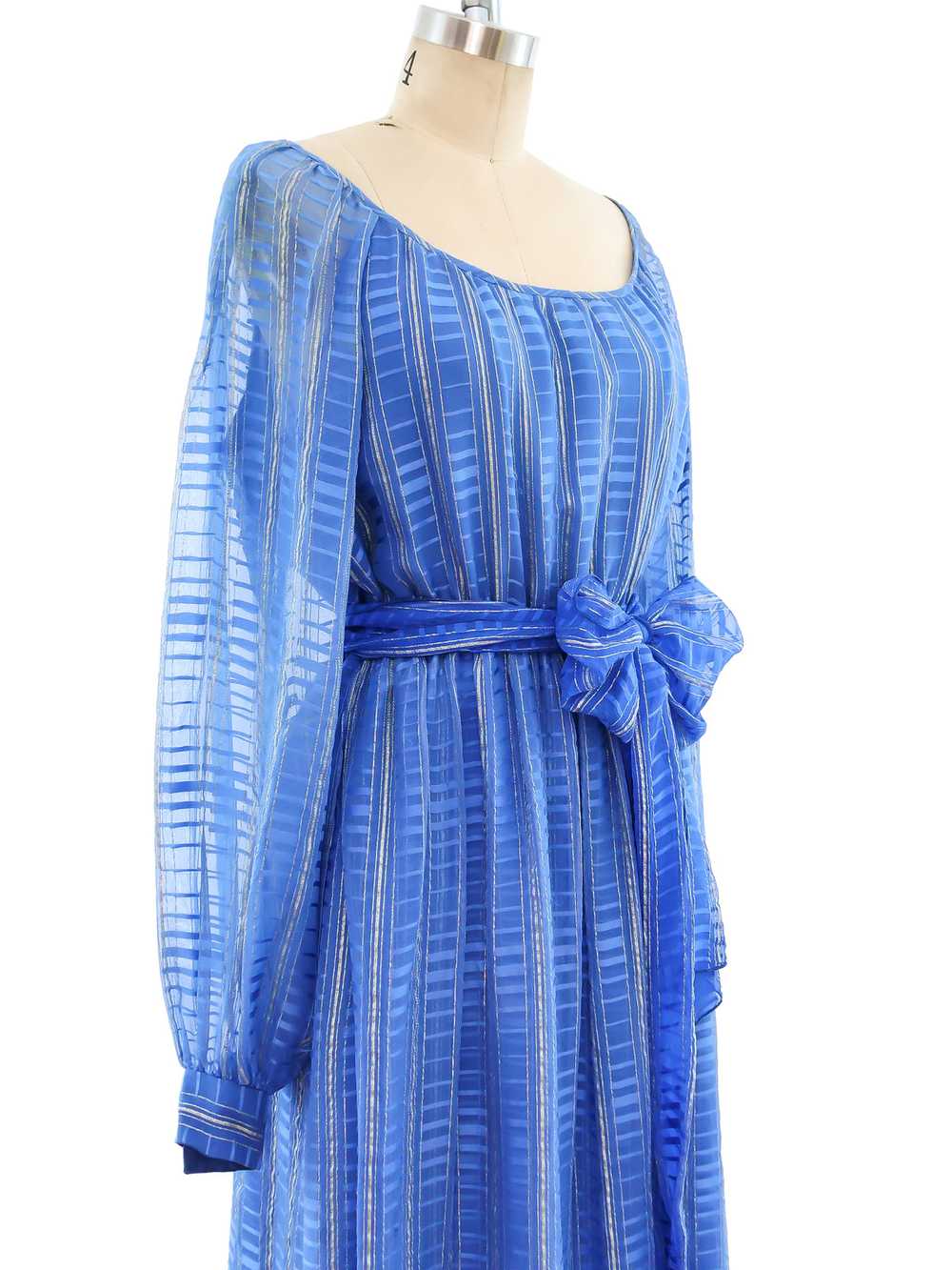 Richilene Metallic Stripe Silk Dress - image 2