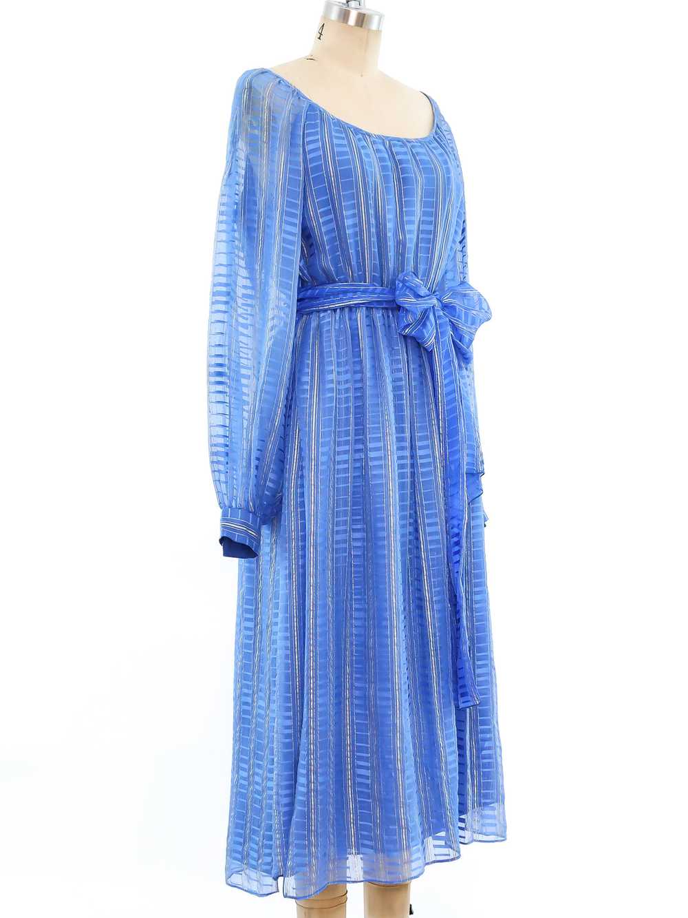 Richilene Metallic Stripe Silk Dress - image 4