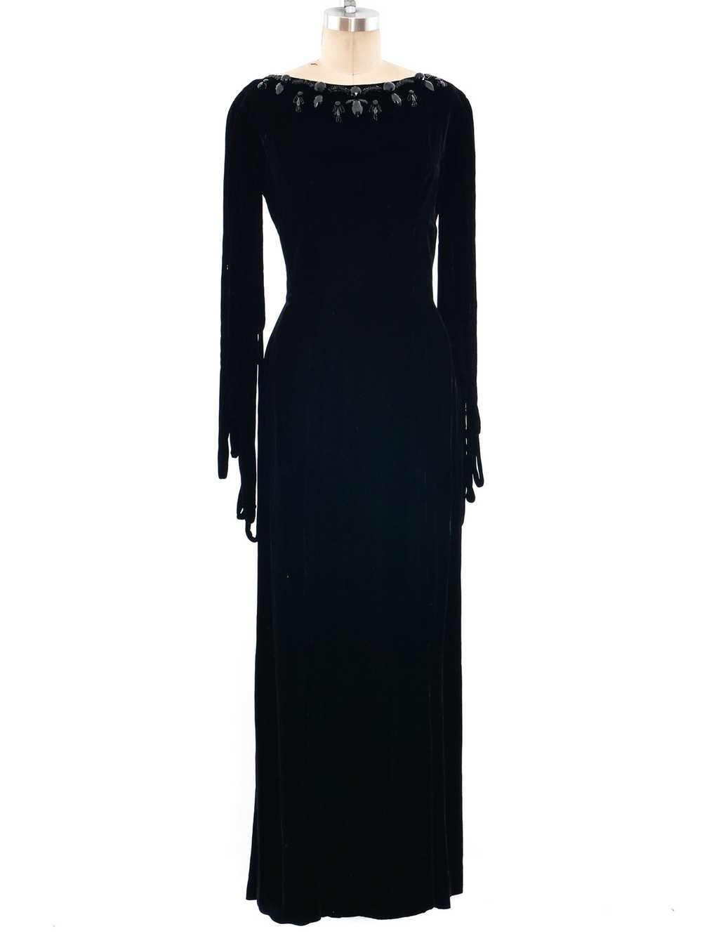 Fringed Velvet Dress - image 1
