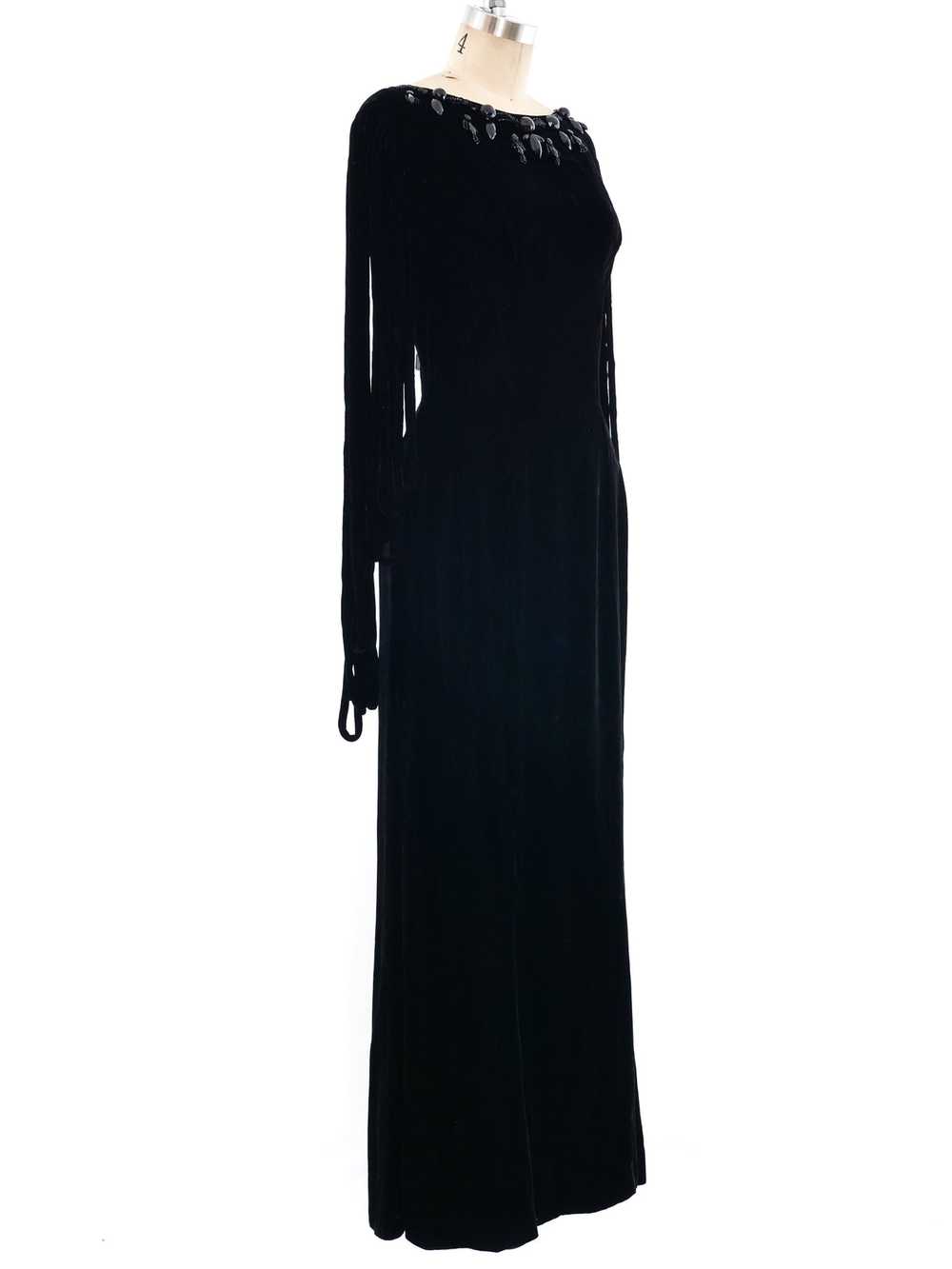 Fringed Velvet Dress - image 3