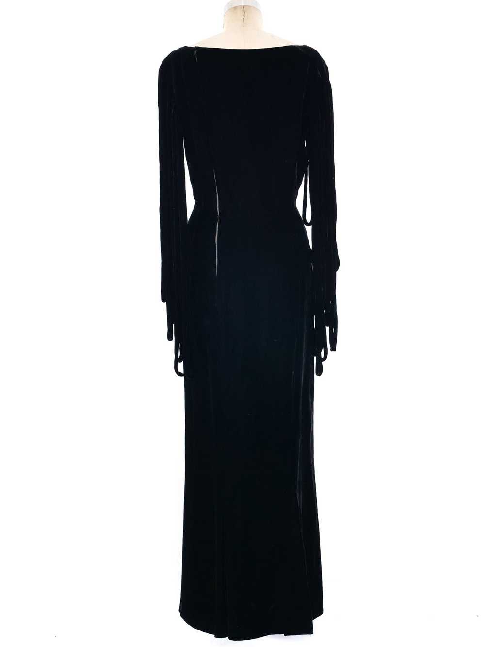 Fringed Velvet Dress - image 4