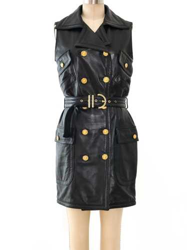 Gianni Versace Belted Leather Dress