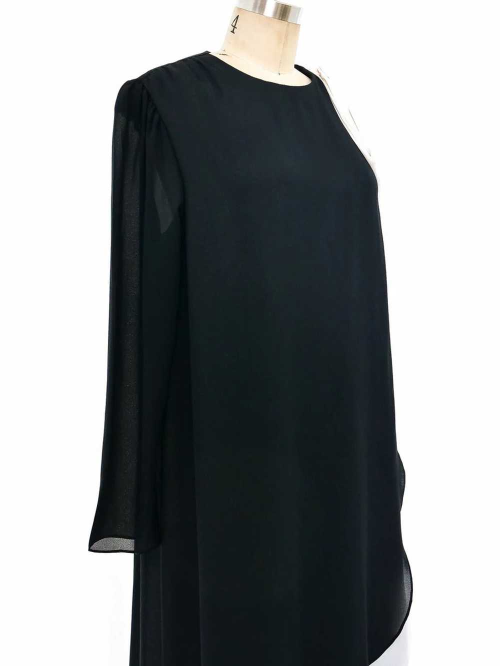 Black and White Silk Chiffon Dress - image 3