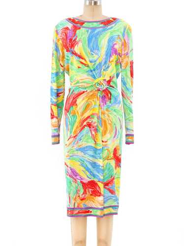 Leonard Paris Abstract Print Jersey Dress