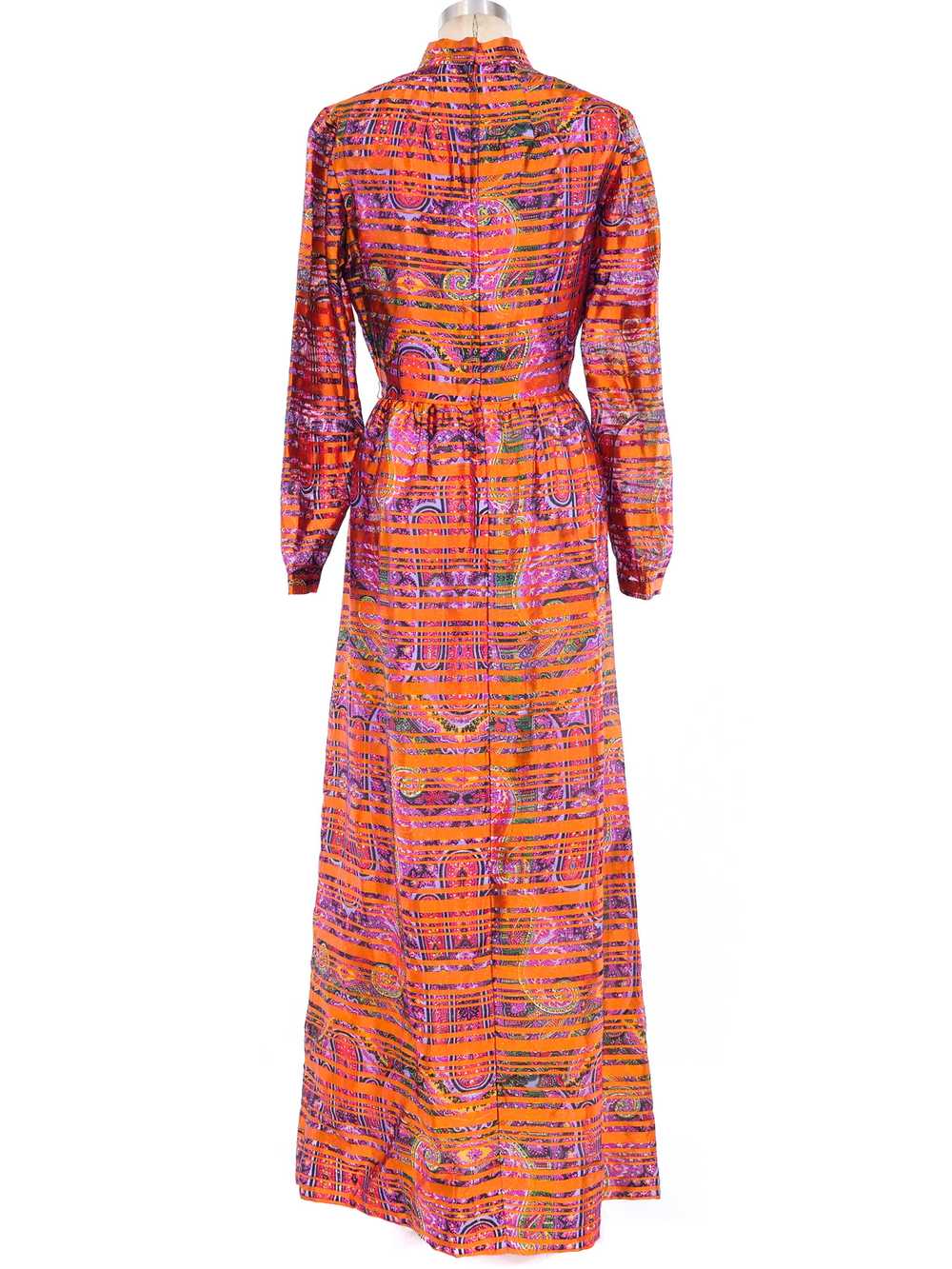 Psychedelic Paisley Printed Striped Dress - image 3