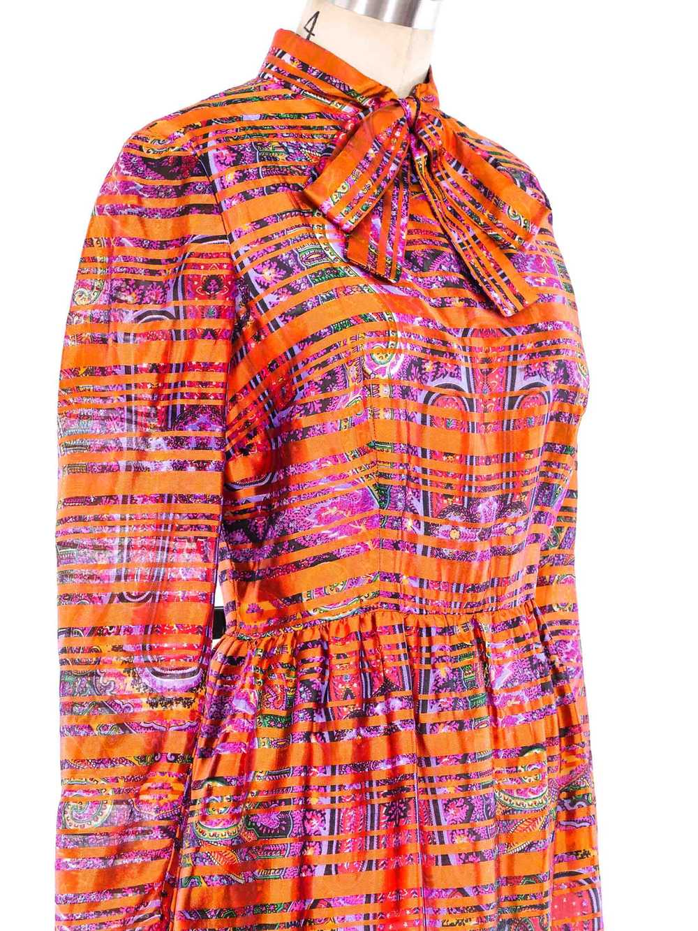 Psychedelic Paisley Printed Striped Dress - image 5
