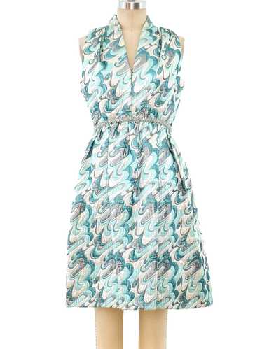 1960's Swirl Brocade Sleeveless Dress - image 1