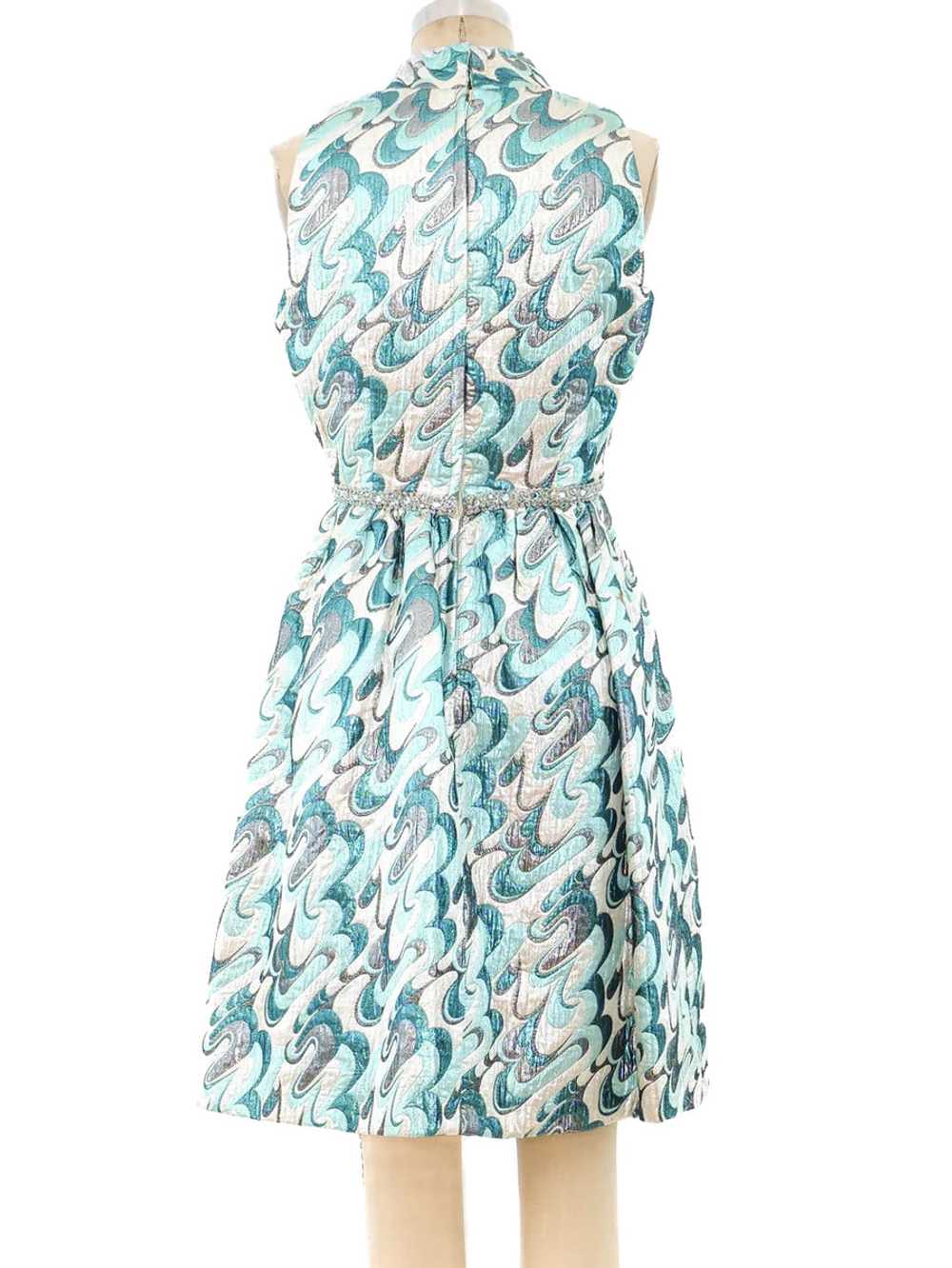 1960's Swirl Brocade Sleeveless Dress - image 4