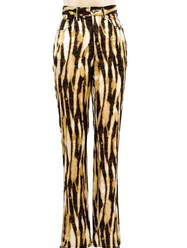 Gianfranco Ferre Abstract Print Satin Jeans