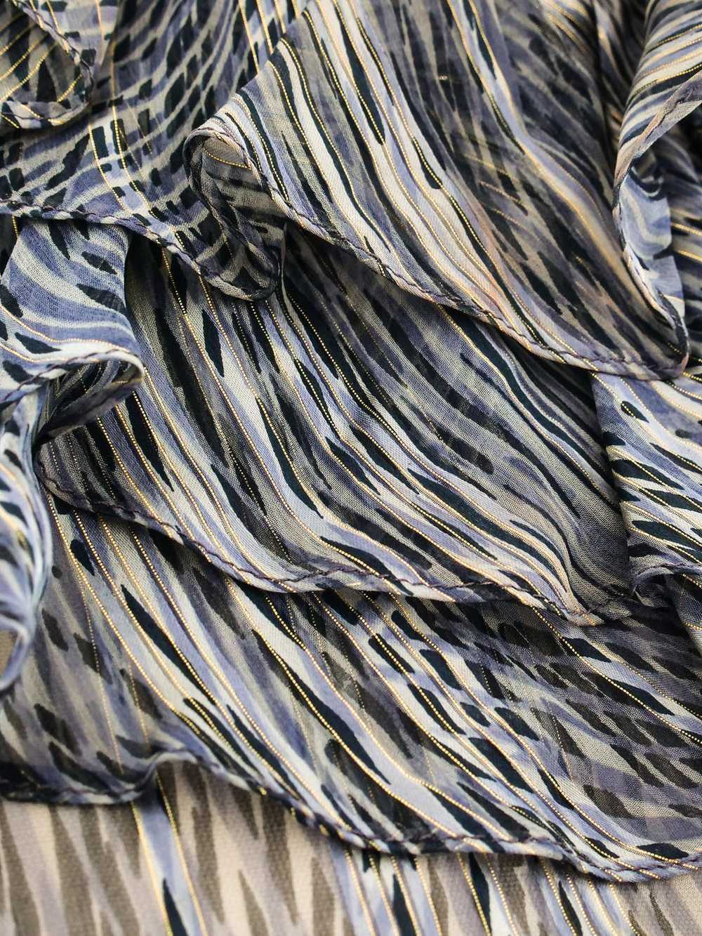 Abstract Print Ruffled Silk Top - image 5