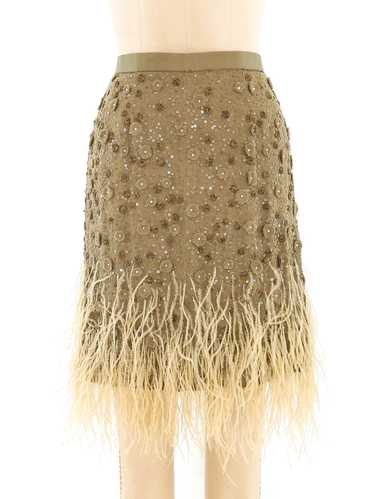 Bill Blass Feather Embellished Skirt