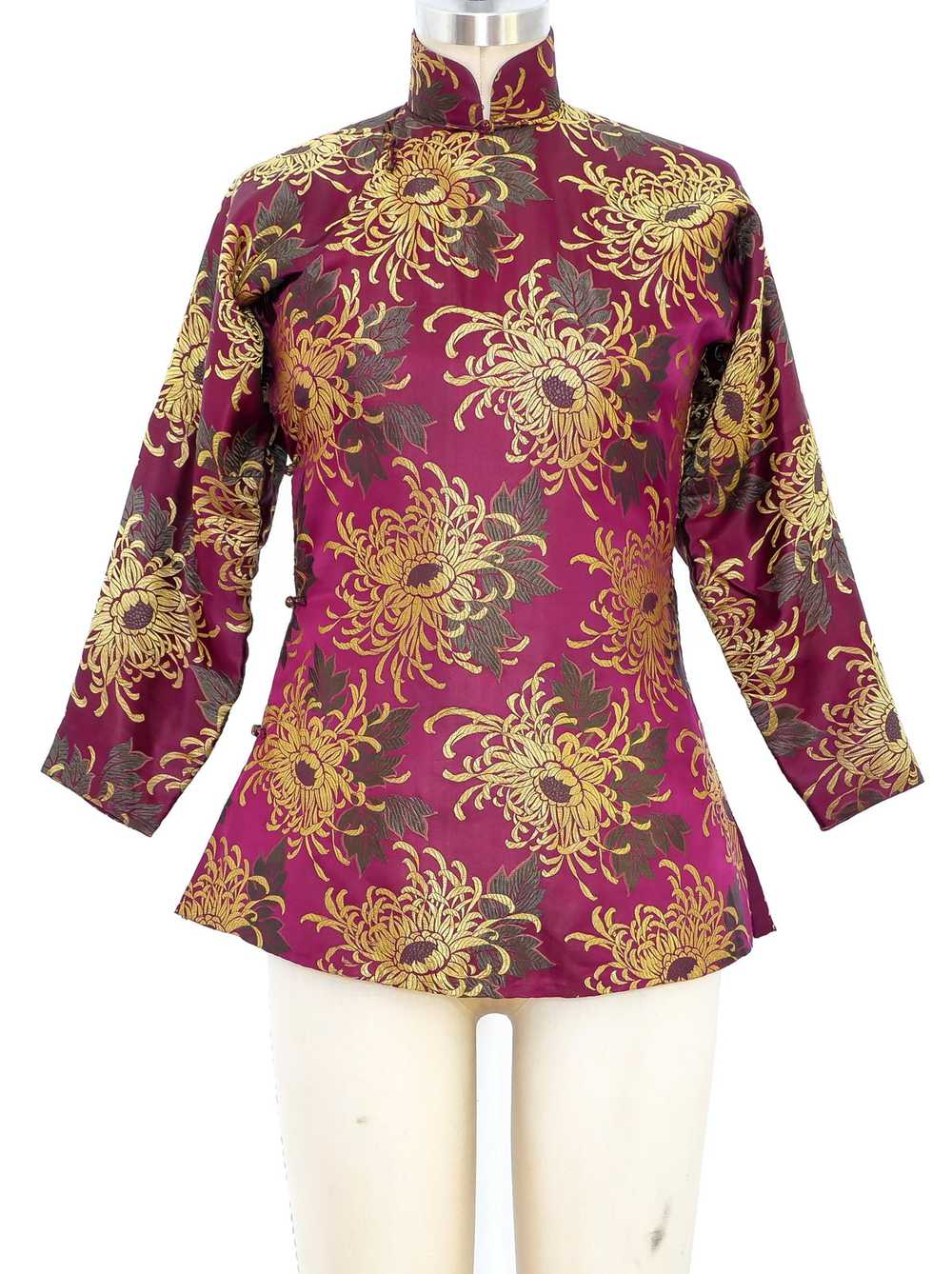 Floral Brocade Silk Xi Pao Jacket - image 1