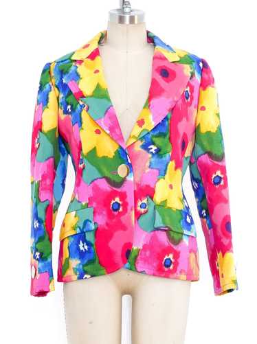 Bill Blass Watercolor Floral Jacket