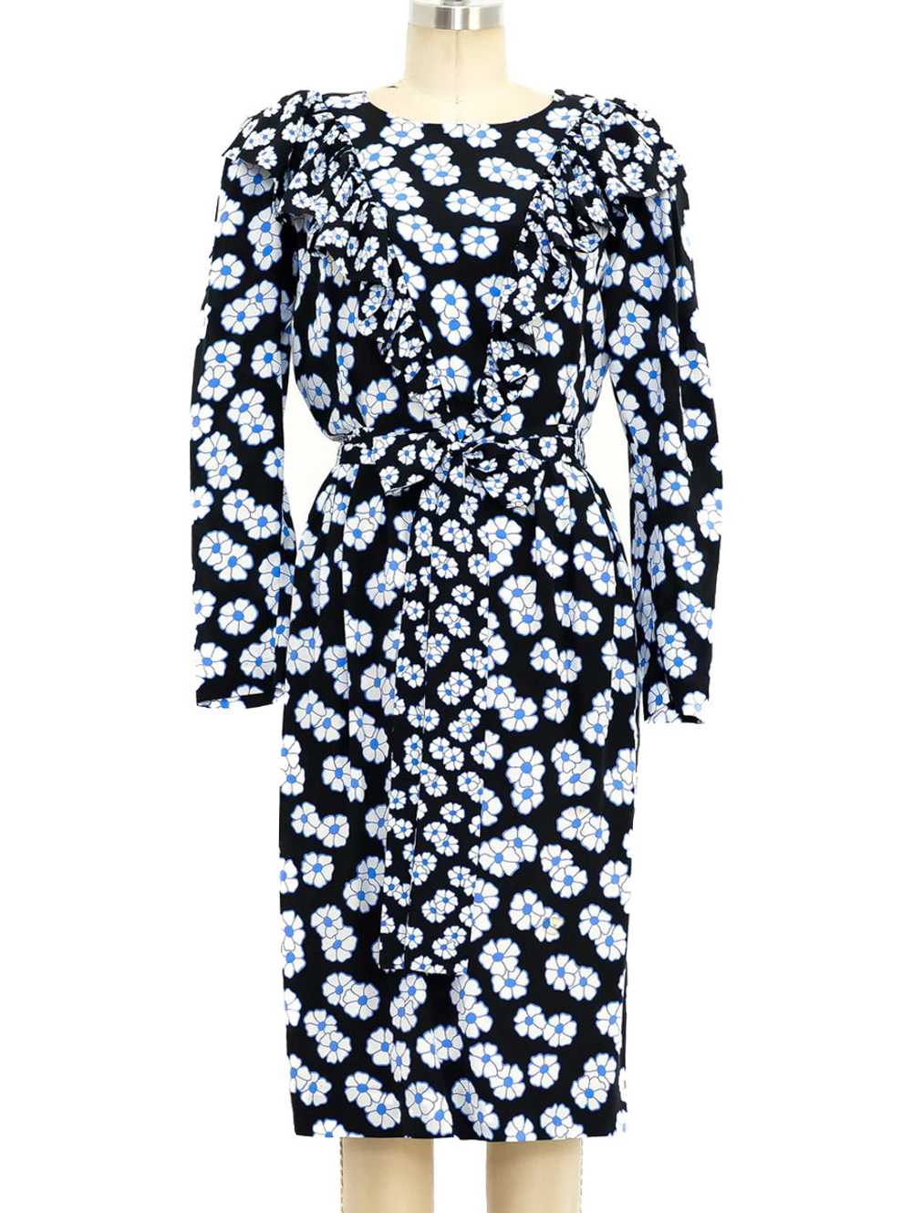 Yves Saint Laurent Floral Ruffle Dress - image 1