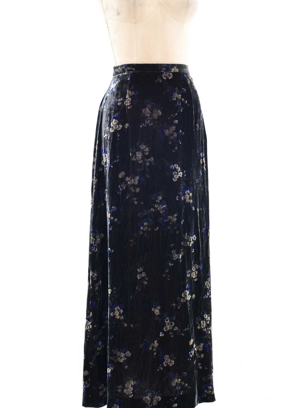 Ungaro Floral Velvet Skirt - image 2