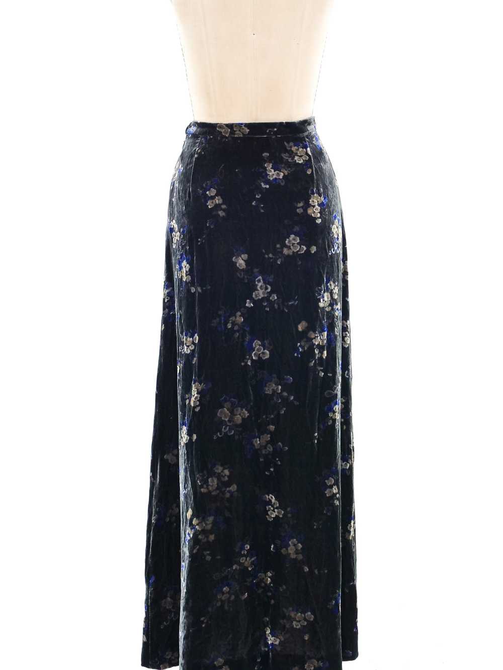 Ungaro Floral Velvet Skirt - image 3
