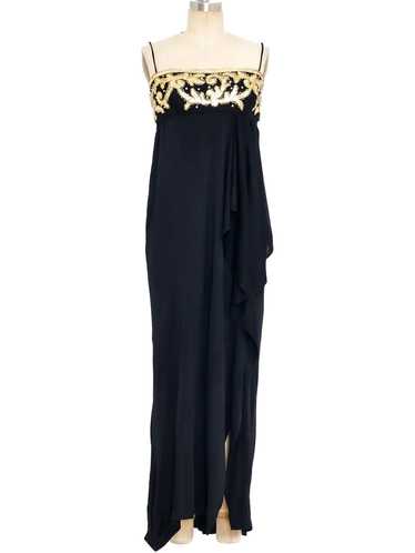 Embellished Jersey Empire Gown
