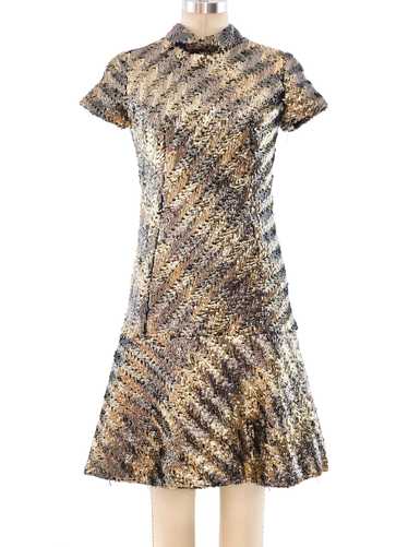 Chevron Sequin Embellished Dress