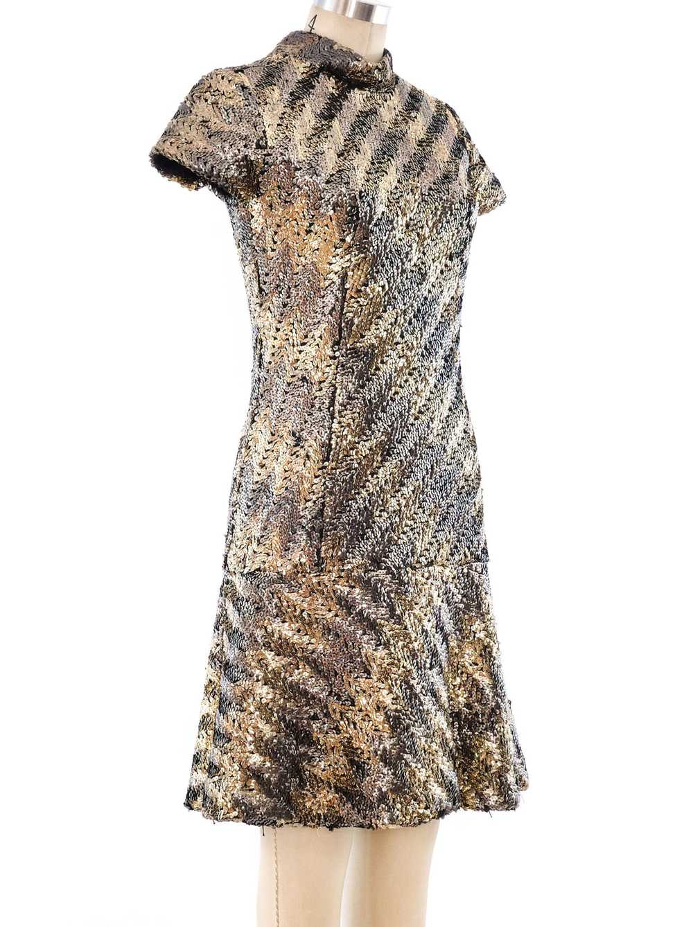 Chevron Sequin Embellished Dress - image 3