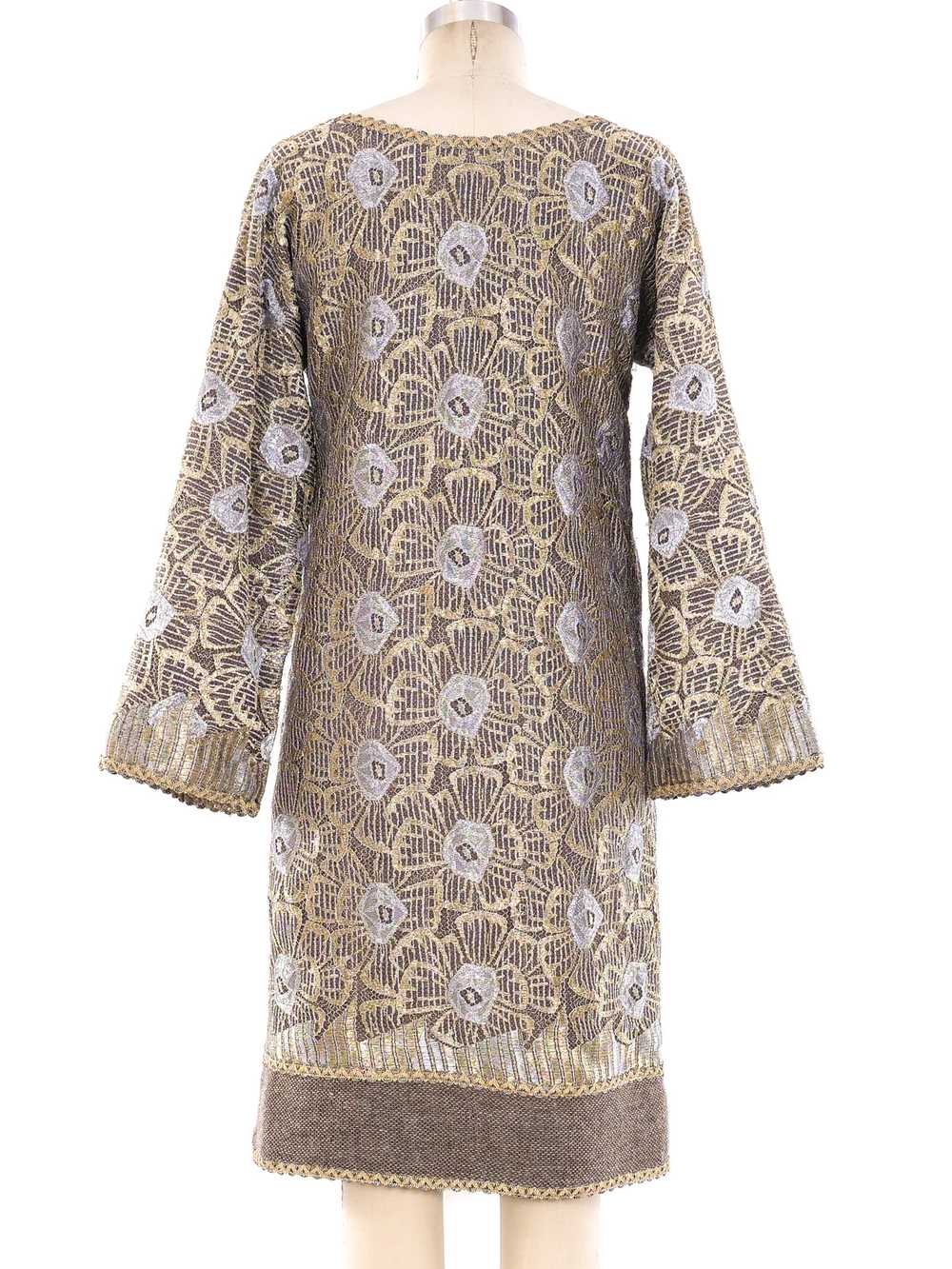 Geoffrey Beene Metallic Floral Embroidered Dress - image 4