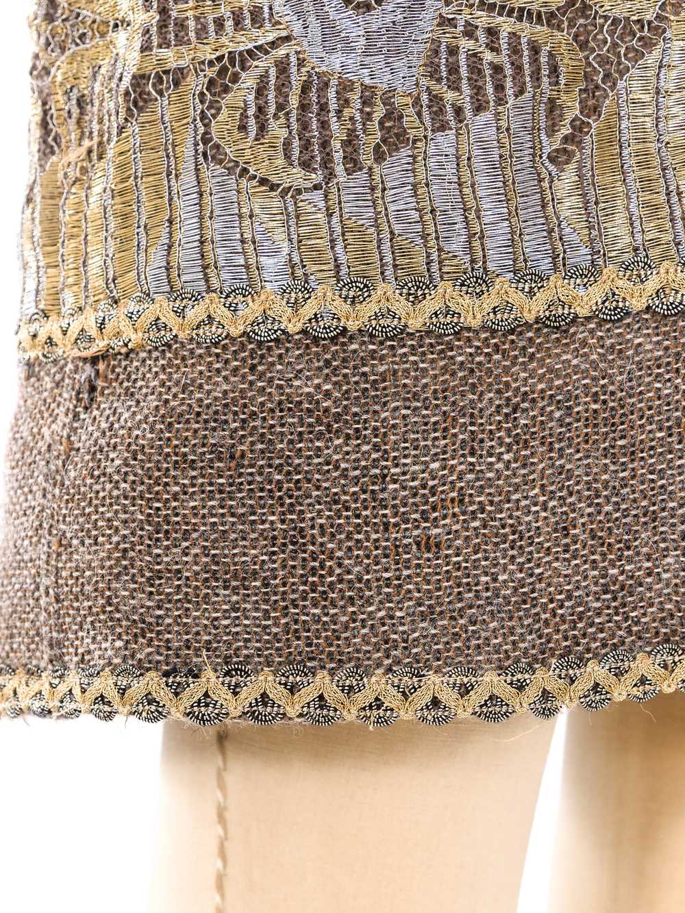 Geoffrey Beene Metallic Floral Embroidered Dress - image 5