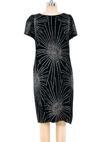 Glitter Starburst Embellished Velvet Dress