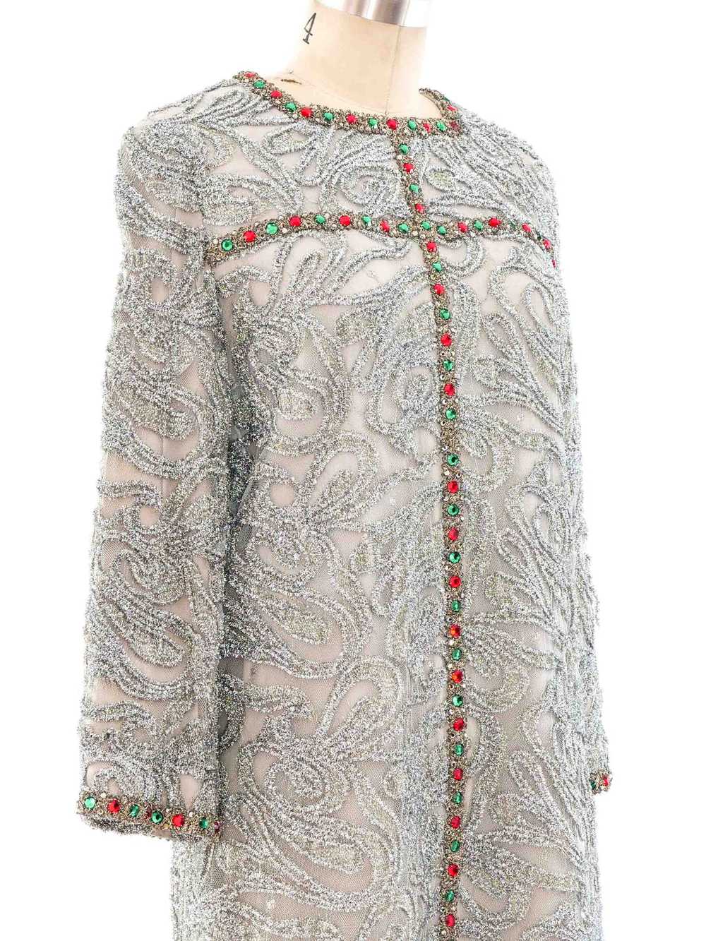 Bill Blass Tinsel and Crystal Embellished Dress - image 4