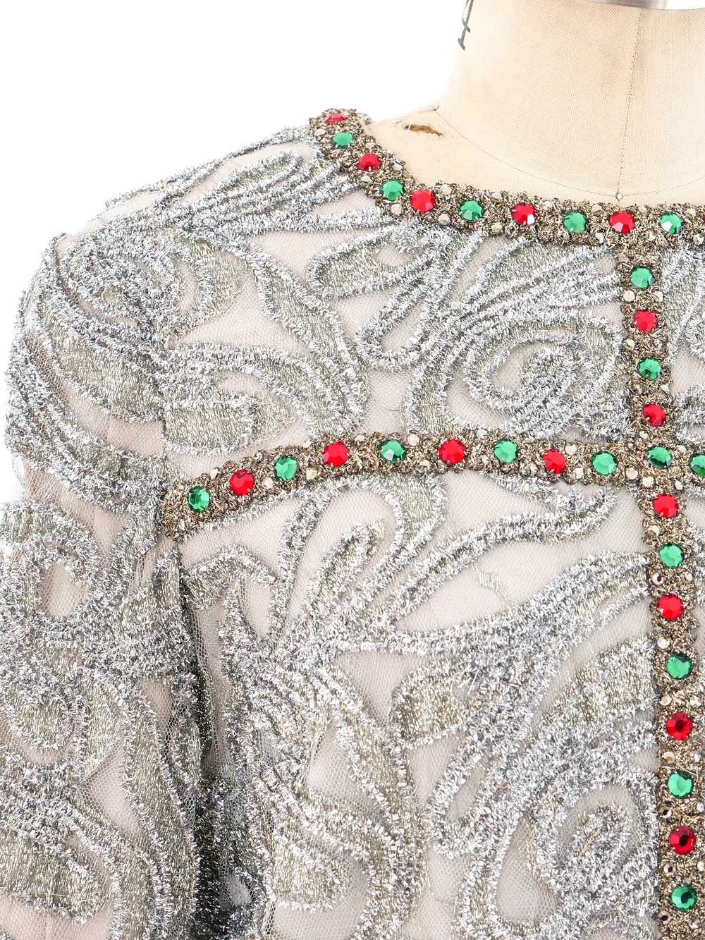 Bill Blass Tinsel and Crystal Embellished Dress - image 5