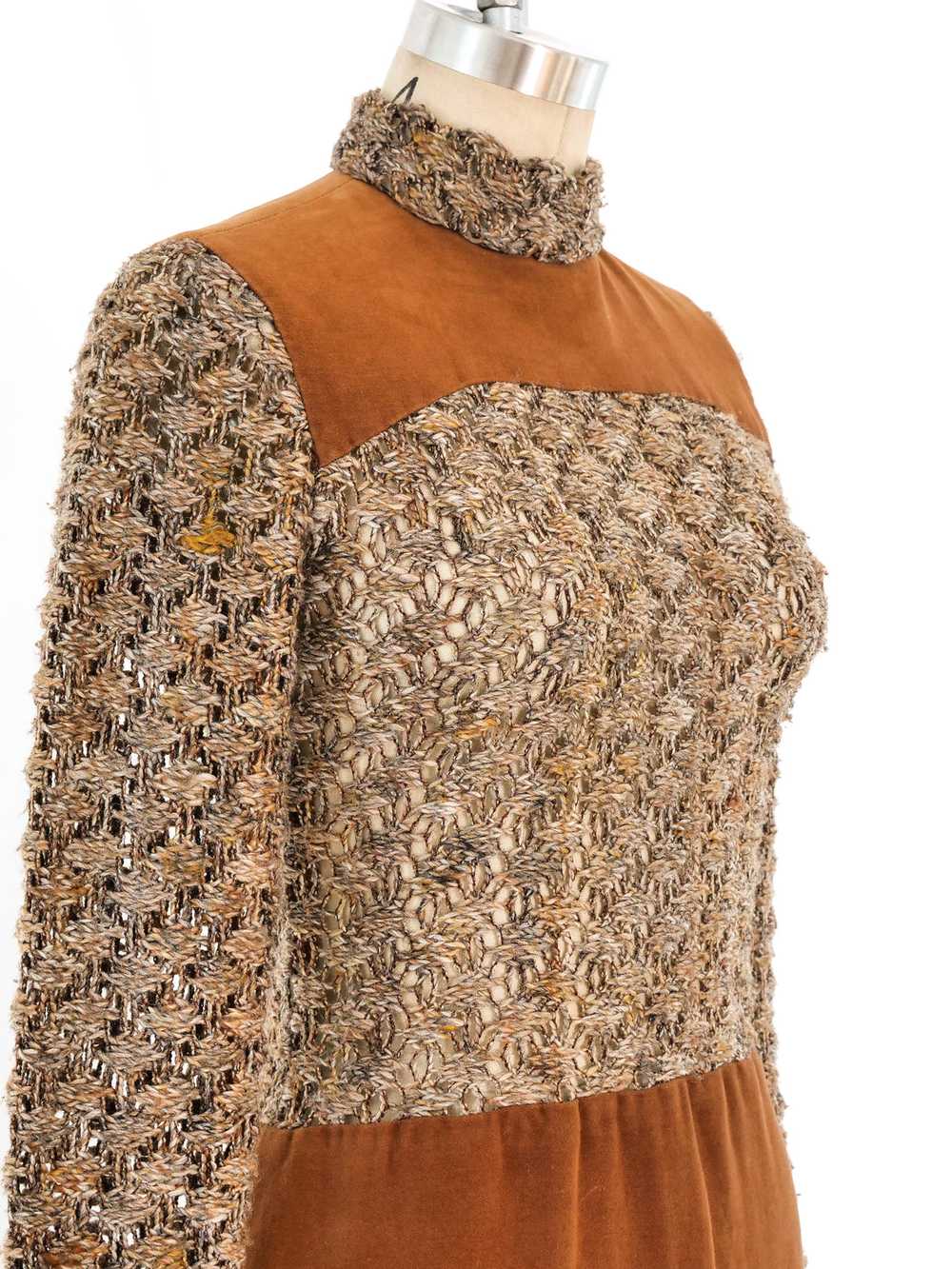 Teal Traina Crochet Knit Panel Dress - image 5